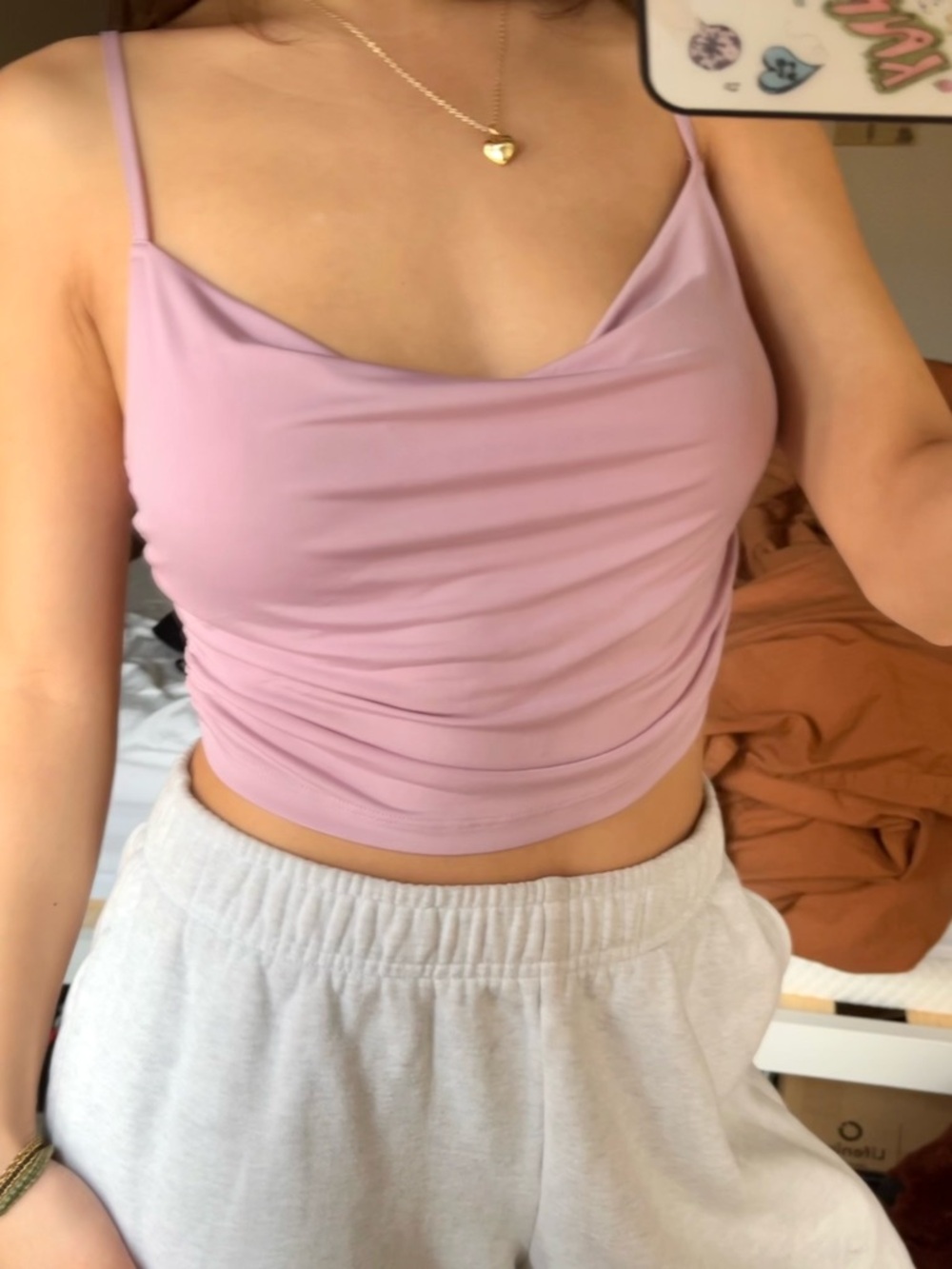 Urban Outfitters Lilac Purple Cowl Neck Crop Top